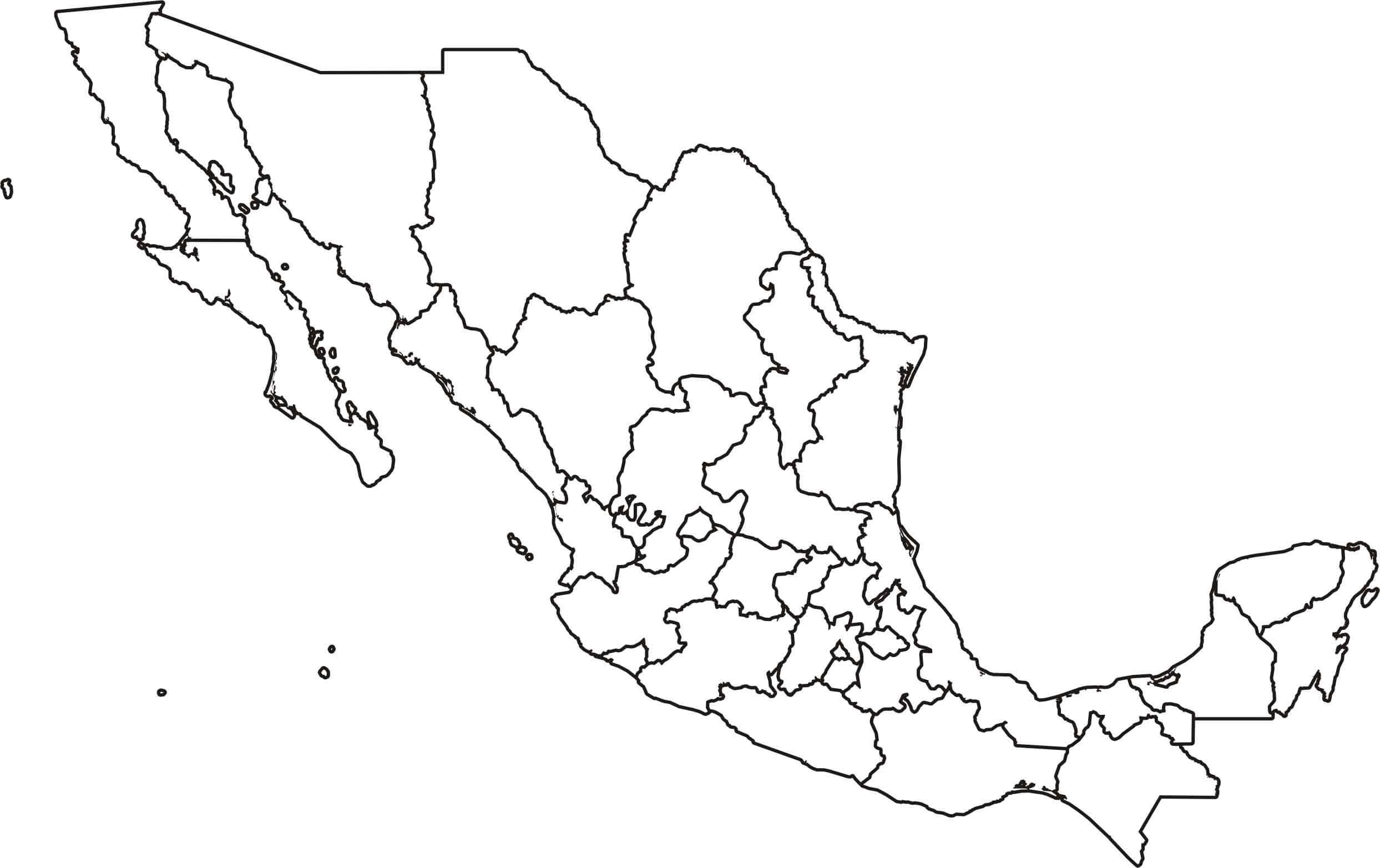 Mapa De Mexico Con Division Politica Sin Nombres Pdmrea