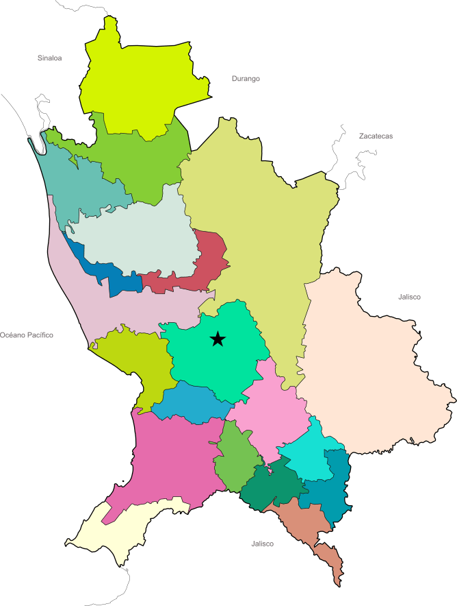 Mapa De Nayarit Playas Con Municipios Y Localidades En PDF Gratis