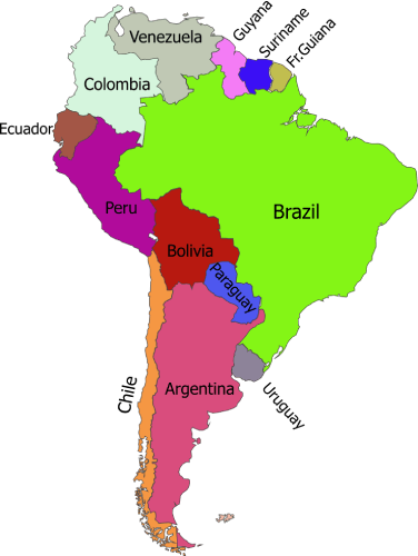 mapa de Sudamérica