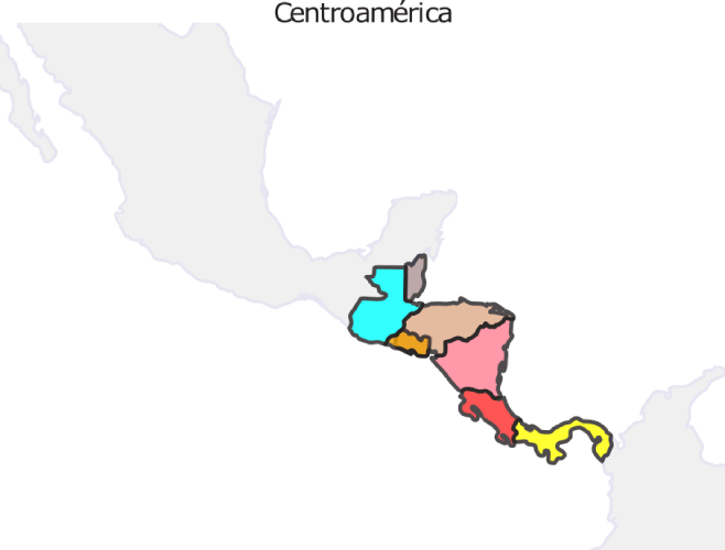 mapa de América del centro