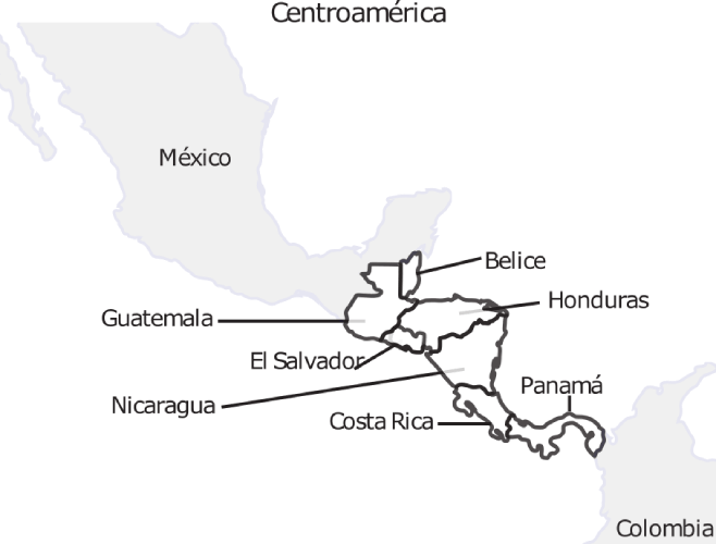 mapa de América del centro