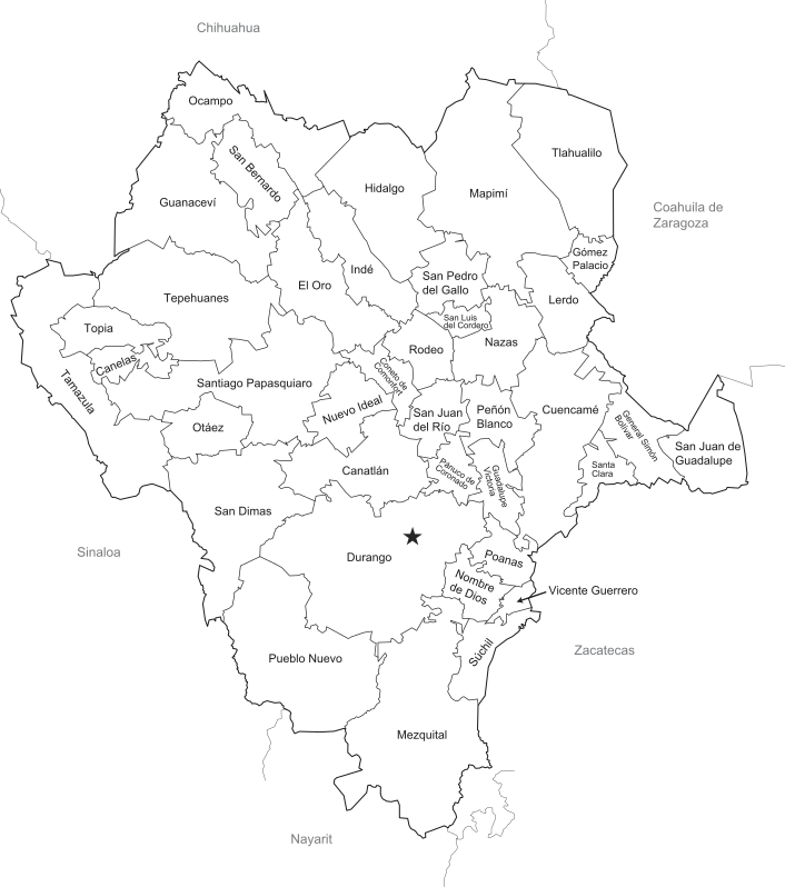 Mapa De Durango Con Municipios Para Imprimir En Pdf