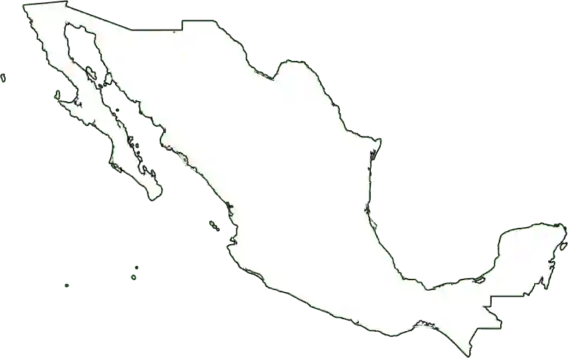 mapa de la republica mexicana sin nombres