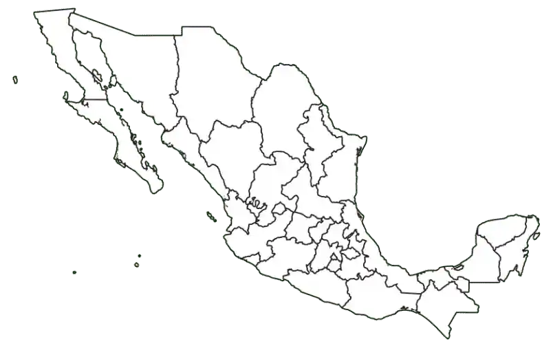mapa de México sin nombres