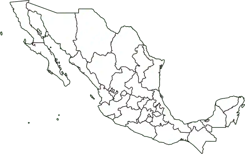 mapa de México sin nombres