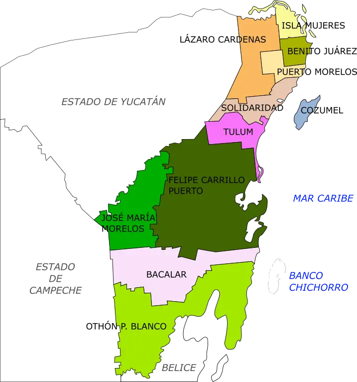 Mapa de Quintana Roo