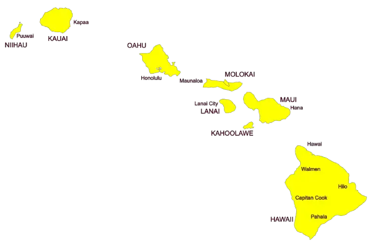 Mapa de Hawaii