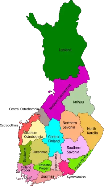 Mapa de Finlandia