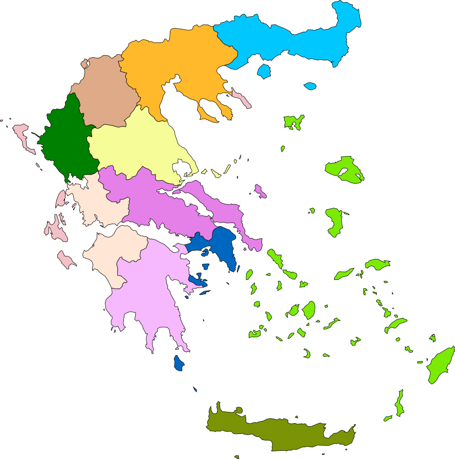 Mapa de Grecia sin nombres