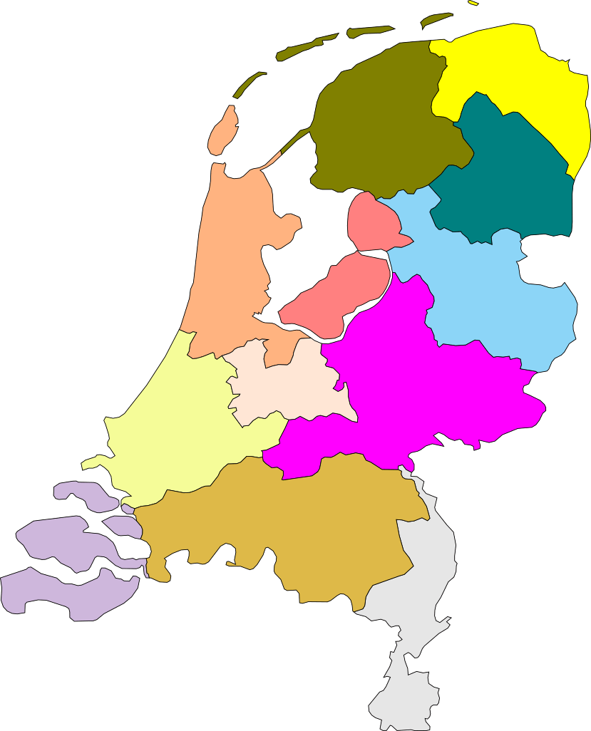 Mapa de Holanda sin nombres