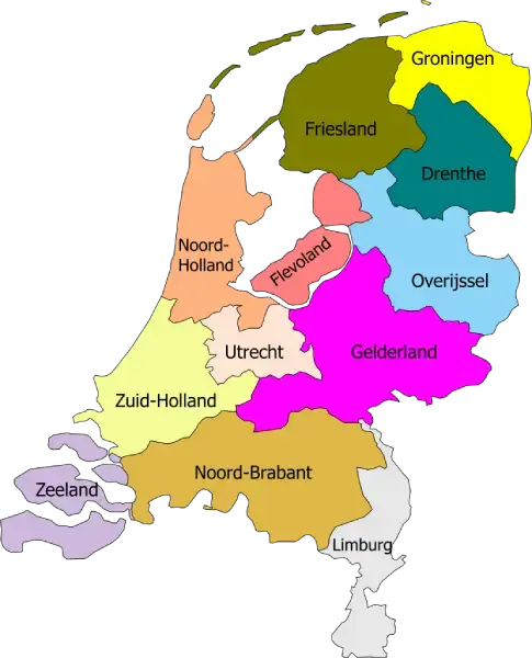 Mapa de Holanda