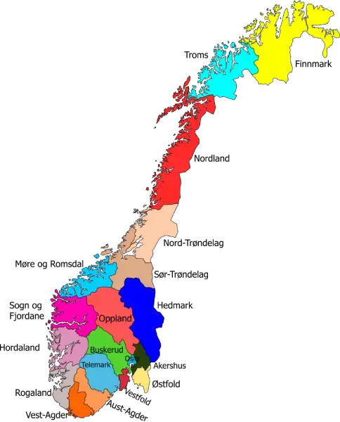 Mapa de Noruega