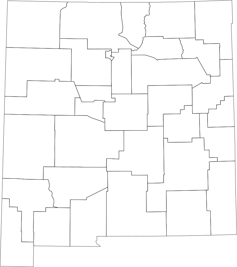 Mapa de Nuevo México sin color