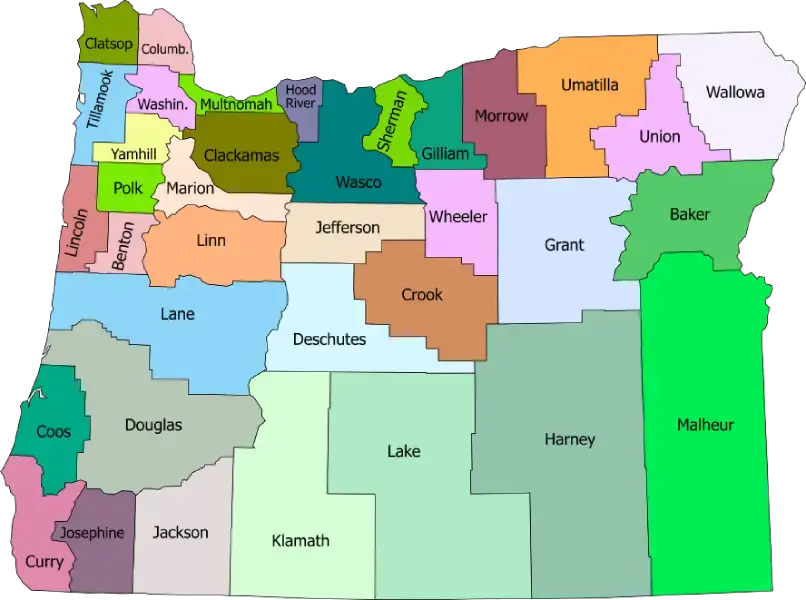 Mapa de Oregón