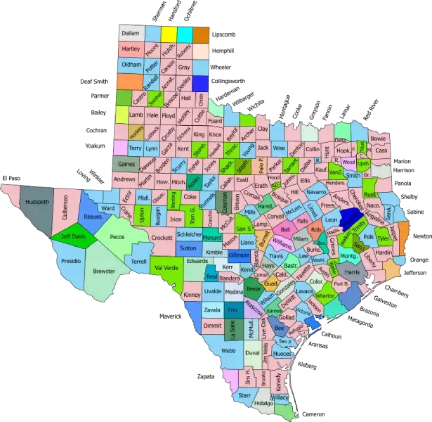 Mapa de Texas