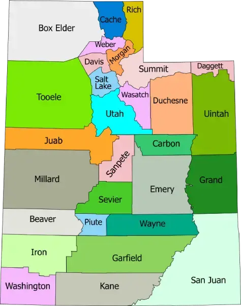 Mapa de Utah