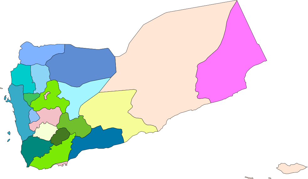 Mapa de Yemen sin nombres