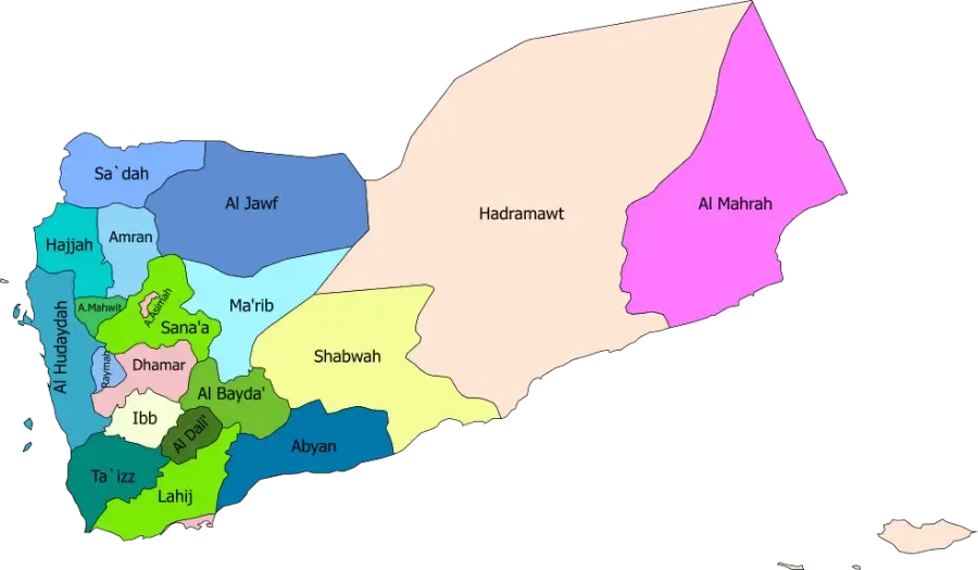 Mapa de Yemen