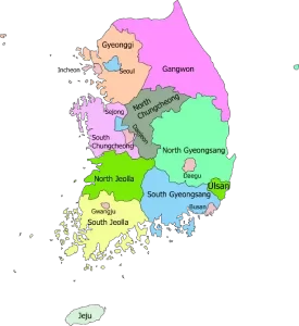 Mapa de Corea del Sur