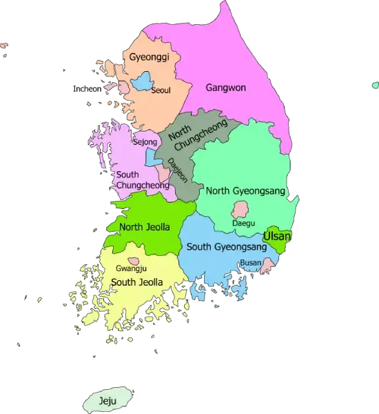Mapa de Corea del Sur