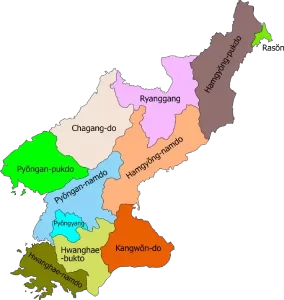 Mapa de Corea del Norte
