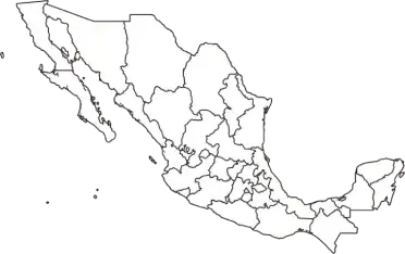 Mapa de México blanco y negro