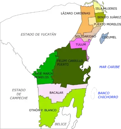Mapa de Quintana Roo