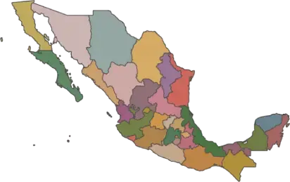 Mapa de México sin nombres
