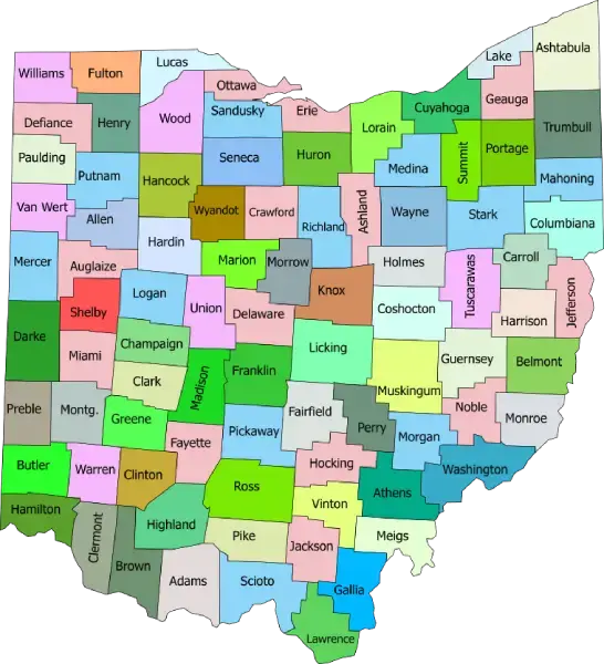 Mapa de Ohio