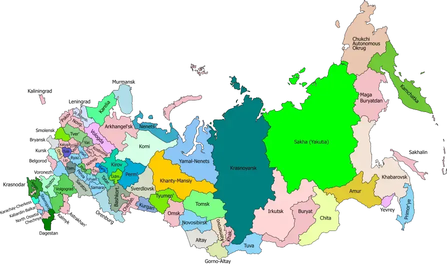 Mapa de Rusia