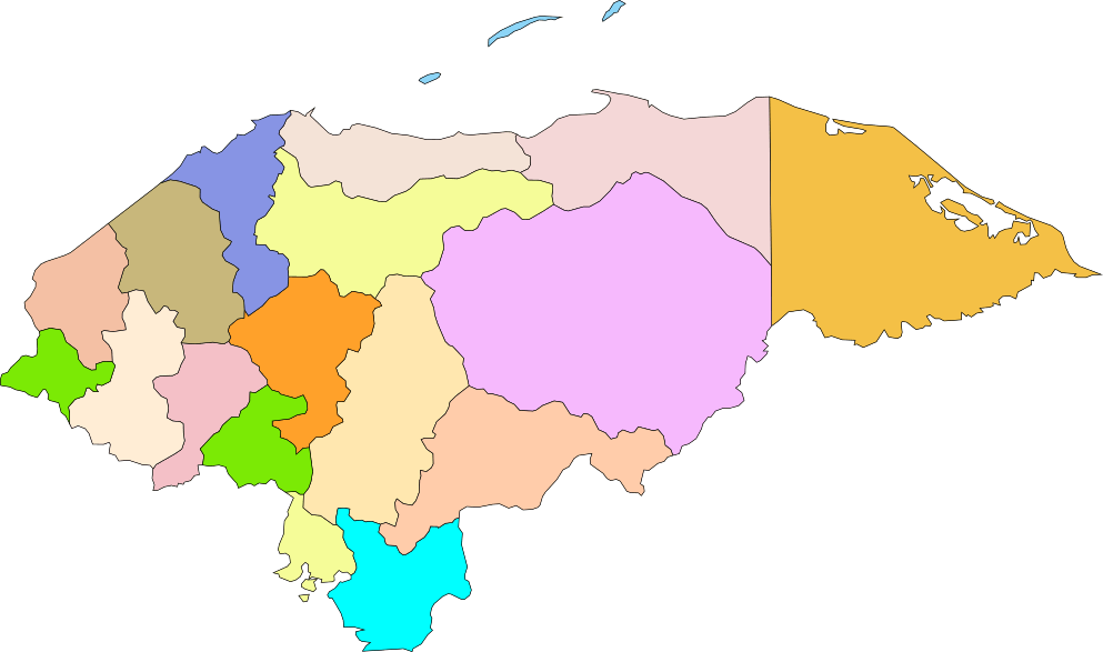 Mapa de Honduras sin nombres