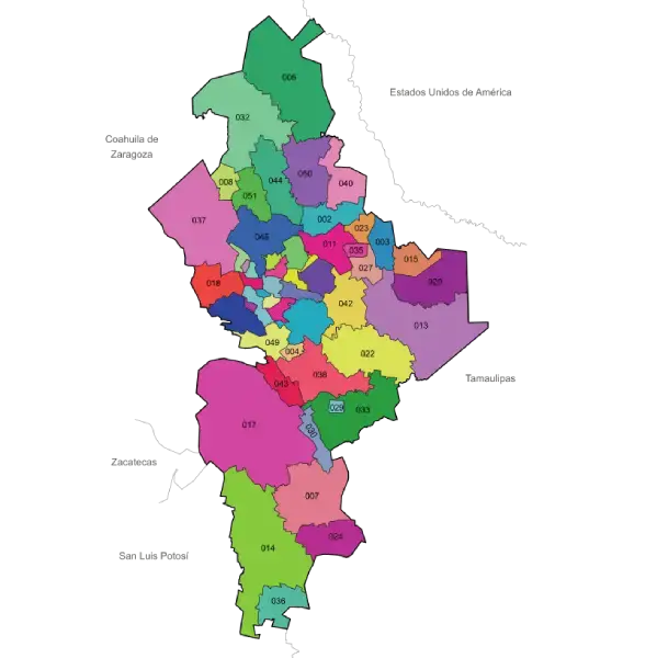 Mapa de Nuevo León