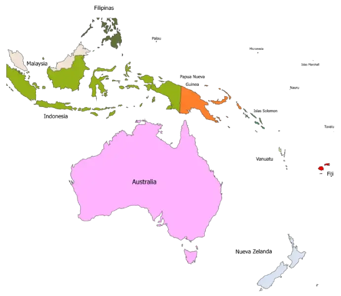 Mapa de Oceanía