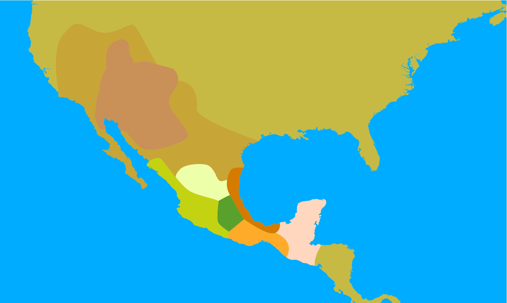 Mapa de Mesoamérica sin nombres