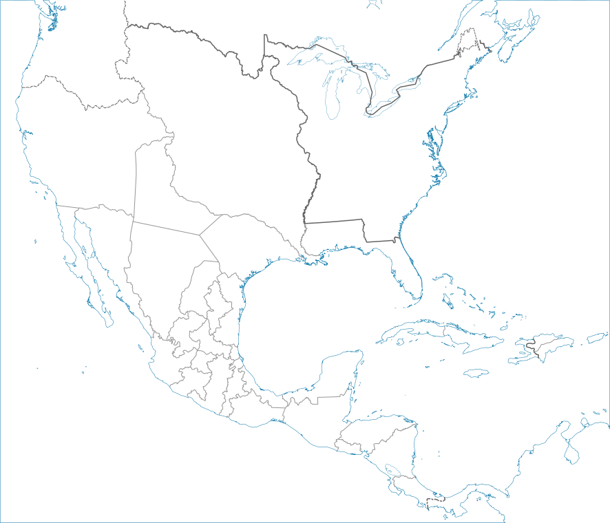 Mapa de Nueva España sin color