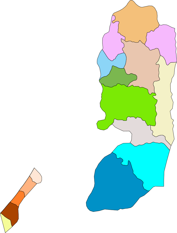Mapa de palestina sin nombres