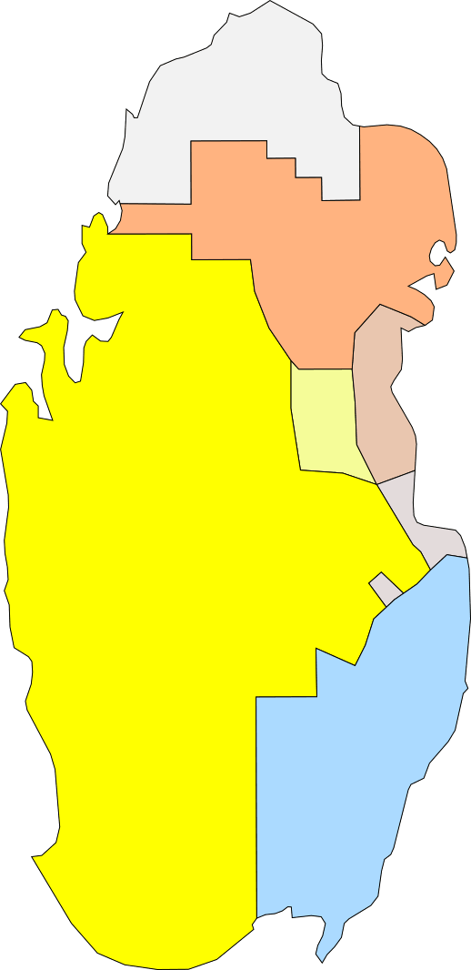 Mapa de Qatar sin nombres
