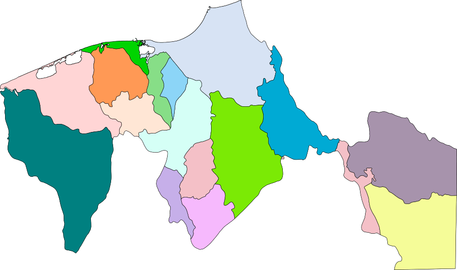Mapa de Tabasco sin nombres