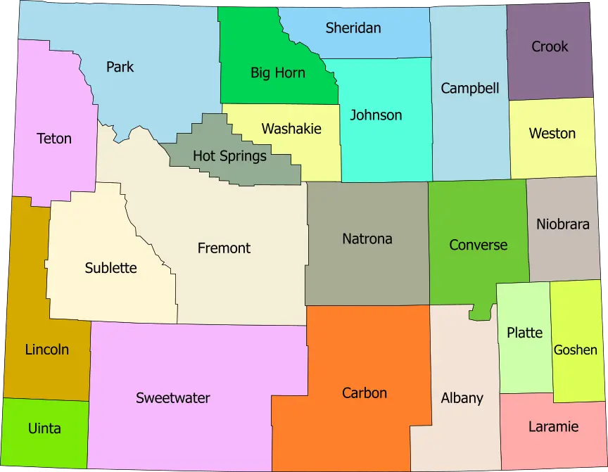 Mapa de Wyoming