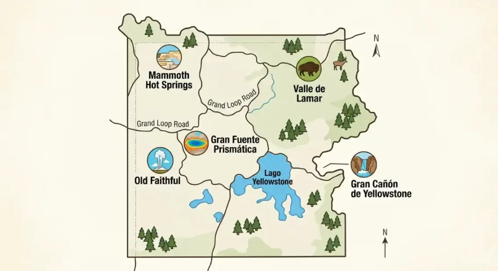Mapa de Yellowstone