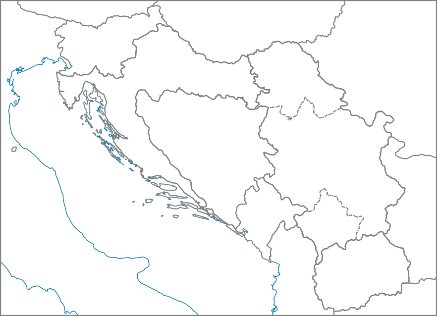 Mapa de Yugoslavia sin color