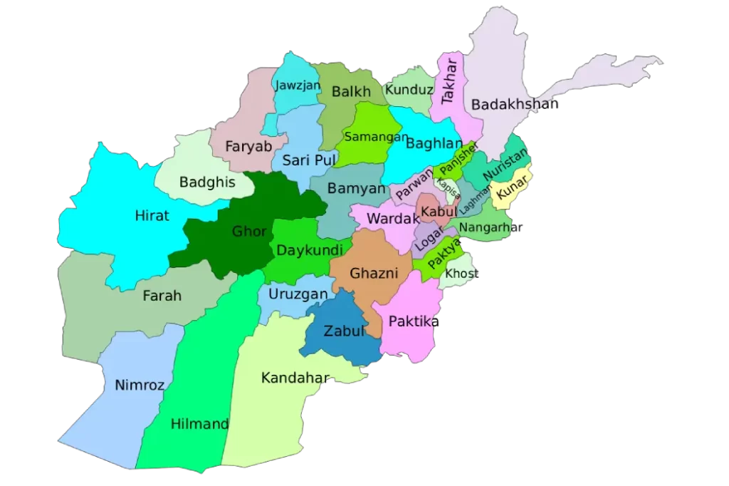 Mapa de Afganistán
