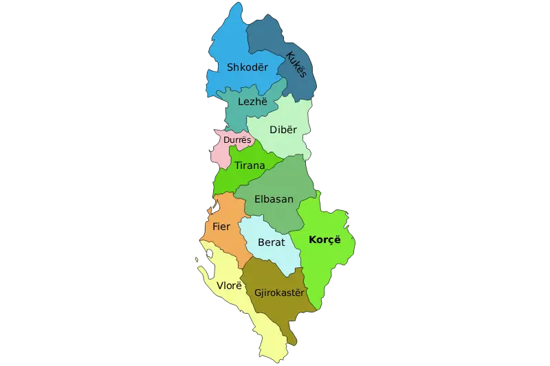 Mapa de Albania