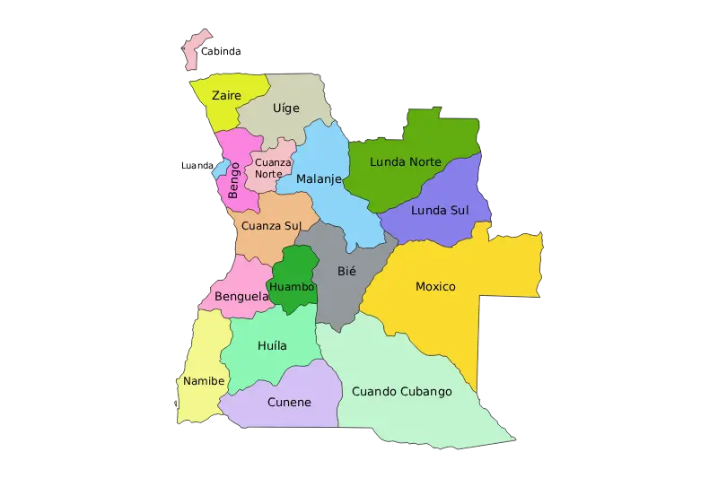 Mapa de Angola