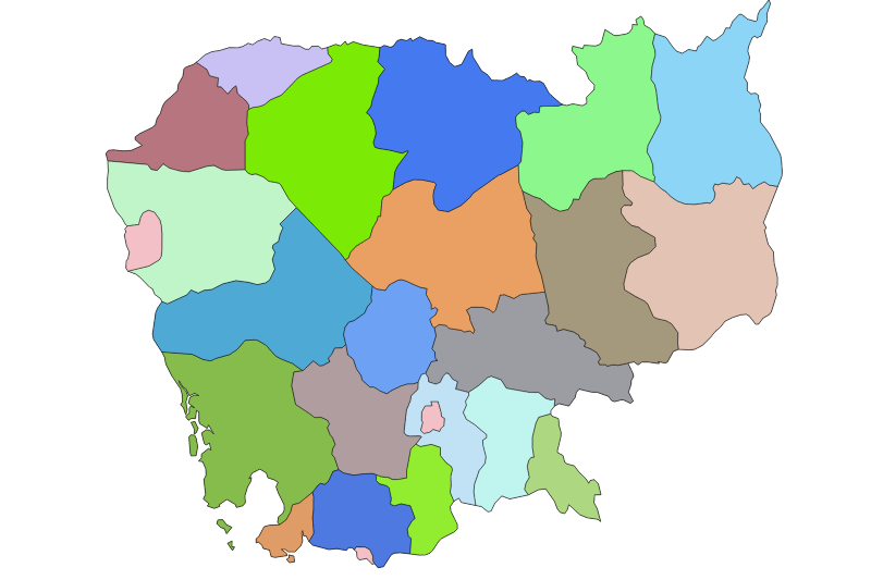 Mapa de Camboya sin nombre