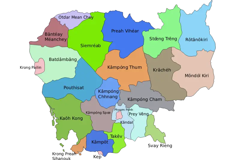 Mapa de Camboya