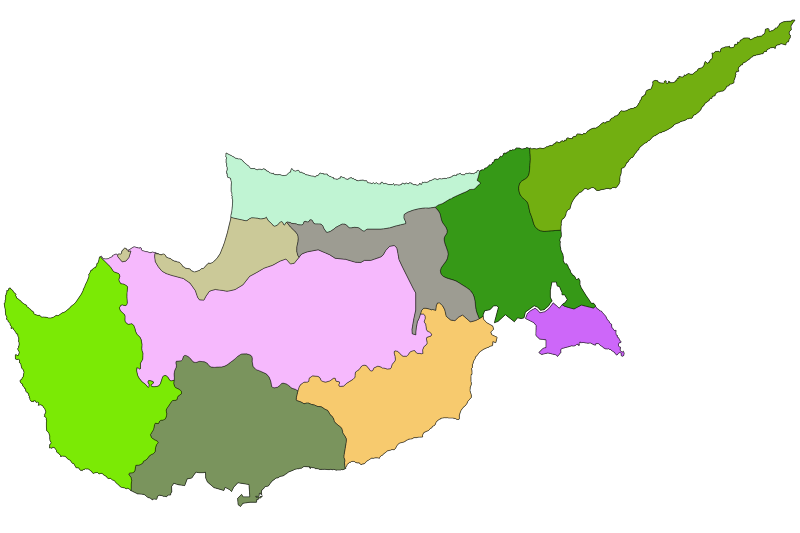 Mapa de Chipre sin nombres
