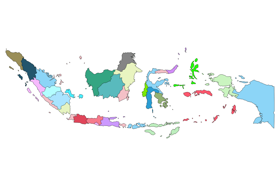 Mapa de Indonesia sin nombres