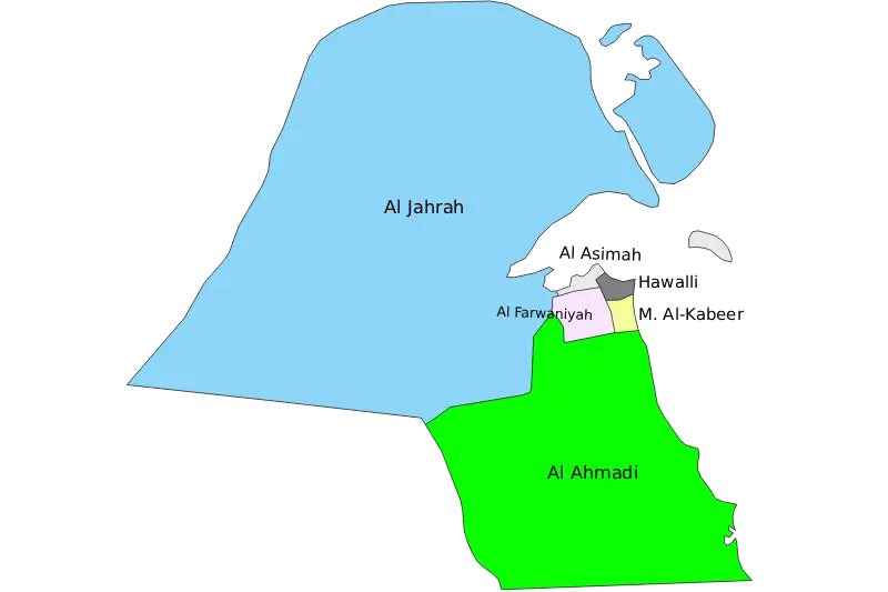 Mapa de Kuwait