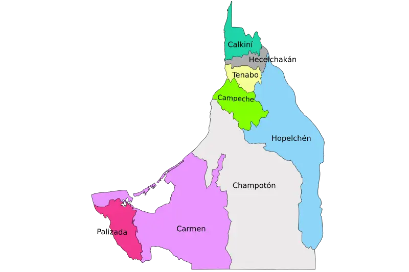 Mapa de Campeche